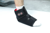 Ankle wrap fitted around the ankle during rehabilitation